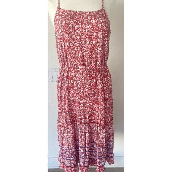 Knox Rose Medium Peasant Sundance Cottage Core Dress Floral Red Multicolor New - Picture 5 of 8